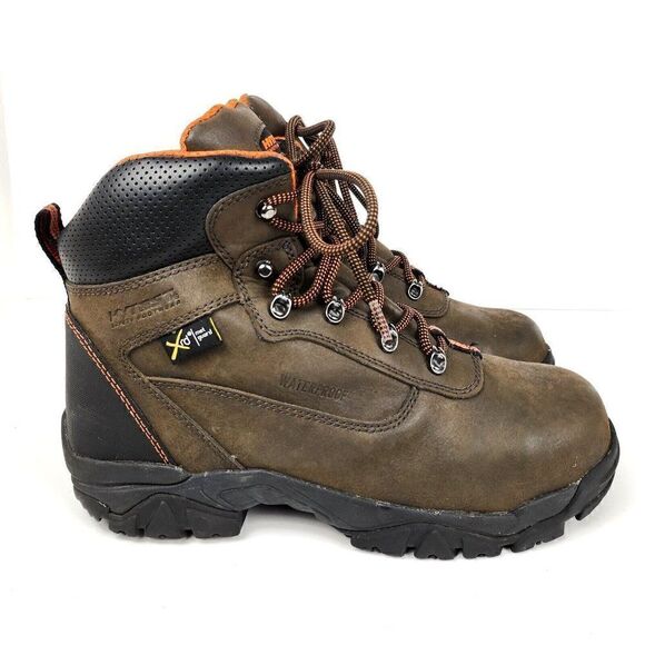 Hytest Brown Leather Men\'s Steel Toe EH Poron Work Boots Shoes Mens sz 8 K12451 main image 8